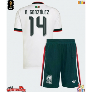Mexico Armando Gonzalez #14 Replica Away Stadium Kit for Kids World Cup 2026 Short Sleeve (+ pants)